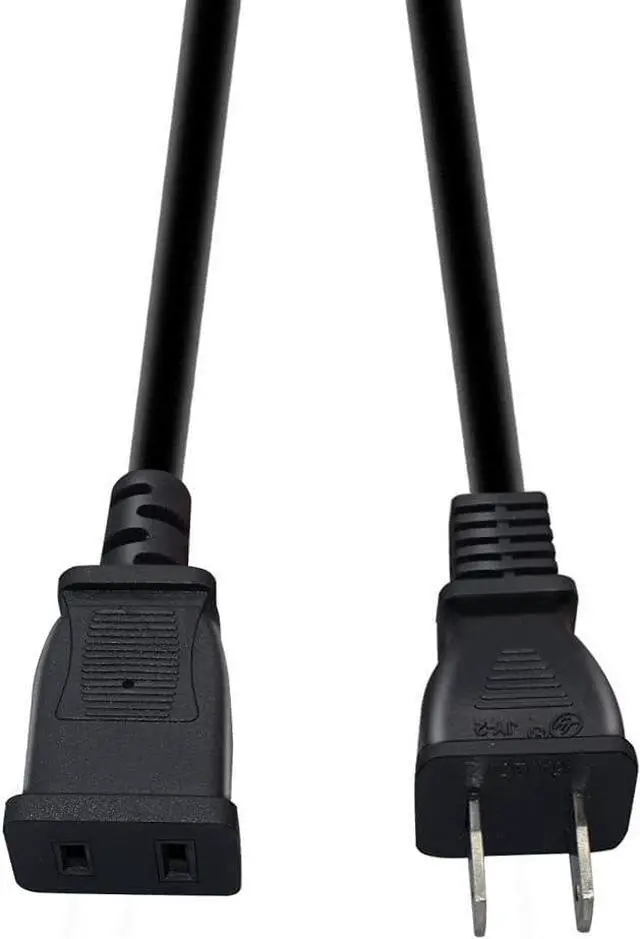 Alt view image 6 of 7 - (10ft/3m) USA Outlet Saver Power Extension Cord,Non Polarized US 2-Prong 2 Outlets for NEMA 1-15P to NEMA 1-15R,Nice Long Extension Cord,18AWG 10ft