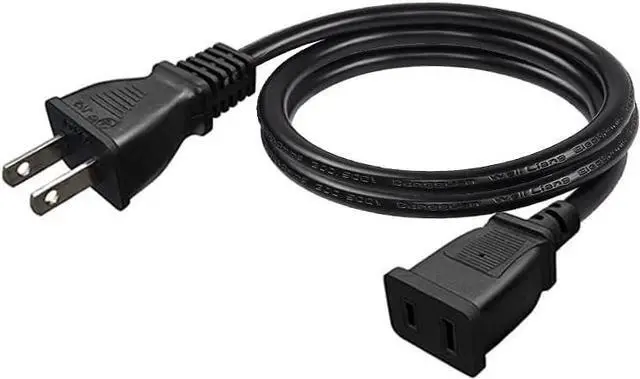 Main image of (16ft/5m) USA Outlet Saver Power Extension Cord,Non Polarized US 2-Prong 2 Outlets for NEMA 1-15P to NEMA 1-15R,Nice Longest Extension Cord,18AWG, 16ft