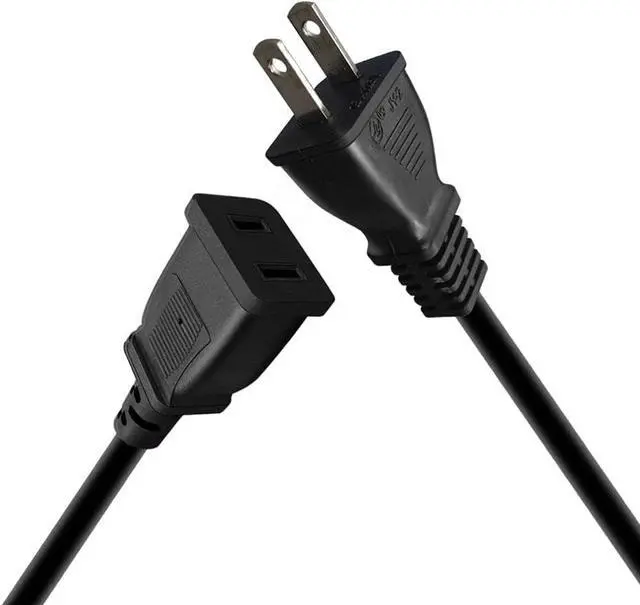 Alt view image 3 of 7 - (16ft/5m) USA Outlet Saver Power Extension Cord,Non Polarized US 2-Prong 2 Outlets for NEMA 1-15P to NEMA 1-15R,Nice Longest Extension Cord,18AWG, 16ft