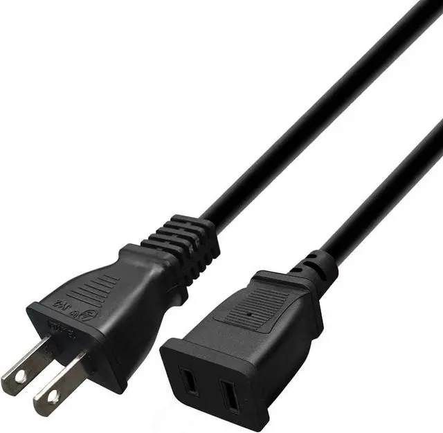 Alt view image 2 of 7 - (16ft/5m) USA Outlet Saver Power Extension Cord,Non Polarized US 2-Prong 2 Outlets for NEMA 1-15P to NEMA 1-15R,Nice Longest Extension Cord,18AWG, 16ft