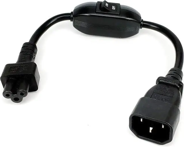 Alt view image 3 of 7 - IEC C14 to C5 Short Power Cord with Switch, IEC 320 C14 Male to C5 Female Short Power Cable with ON/Off Switch, 1ft/30cm, 18AWG,1-Pack