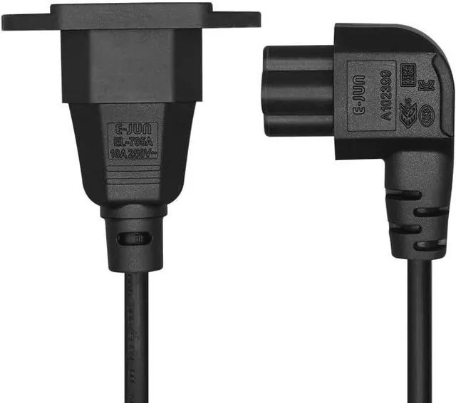 Alt view image 4 of 7 - IEC C14 to C5 Short Power Cord 1 Foot, IEC 320 C14 with Screw Holes to C5 Mickey Mouse short Computer Power Cable Replacement,18AWG,1ft/30cm