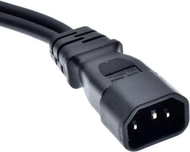 Alt view image 5 of 7 - IEC C14 to 2*C13 Y Splitter, IEC 320 C14 Male to Dual C13 Female Y Split Multi IEC Cable, IEC Power Strip Dual IEC Double Splitter, 3 Prong Cable Splitter, 18AWG 1ft/30cm