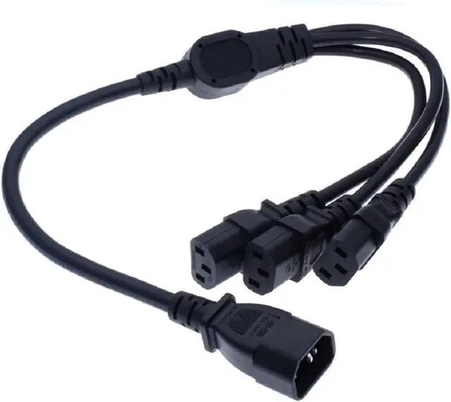 Main image of IEC C14 to 3 C13 Y Splitter Power Cord PC, IEC320 C14 Plug to Three C13 Female Socket Y Split Computer Power Cable ,Multi IEC Cable,C13 C14 Cable ,2ft/60cm