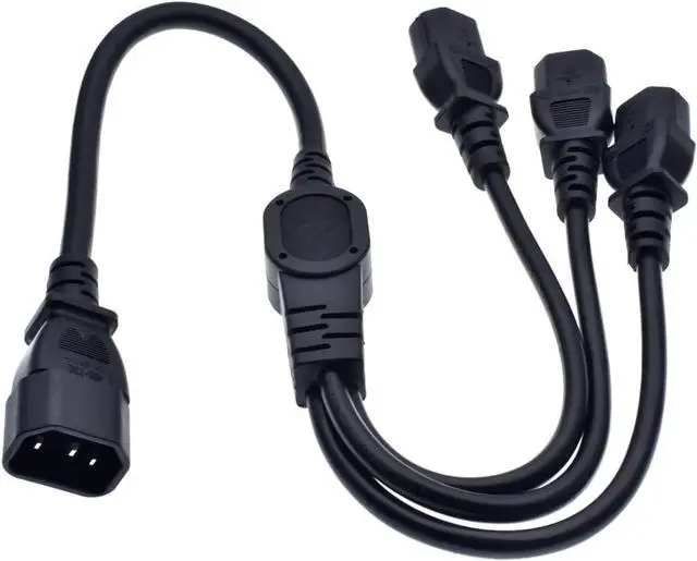 Alt view image 2 of 7 - IEC C14 to 3 C13 Y Splitter Power Cord PC, IEC320 C14 Plug to Three C13 Female Socket Y Split Computer Power Cable ,Multi IEC Cable,C13 C14 Cable ,2ft/60cm