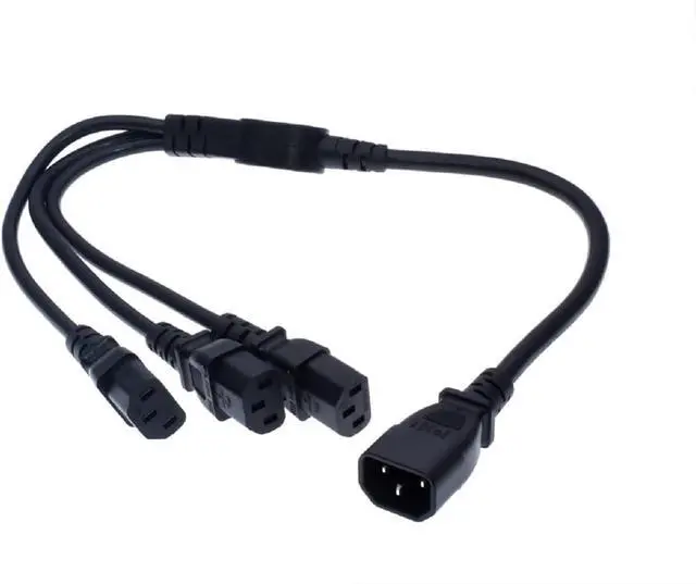 Alt view image 3 of 7 - IEC C14 to 3 C13 Y Splitter Power Cord PC, IEC320 C14 Plug to Three C13 Female Socket Y Split Computer Power Cable ,Multi IEC Cable,C13 C14 Cable ,2ft/60cm