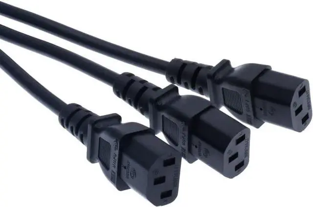 Alt view image 5 of 7 - IEC C14 to 3 C13 Y Splitter Power Cord PC, IEC320 C14 Plug to Three C13 Female Socket Y Split Computer Power Cable ,Multi IEC Cable,C13 C14 Cable ,2ft/60cm