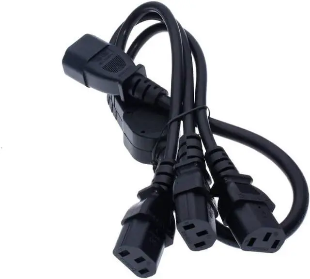 Alt view image 7 of 7 - IEC C14 to 3 C13 Y Splitter Power Cord PC, IEC320 C14 Plug to Three C13 Female Socket Y Split Computer Power Cable ,Multi IEC Cable,C13 C14 Cable ,2ft/60cm