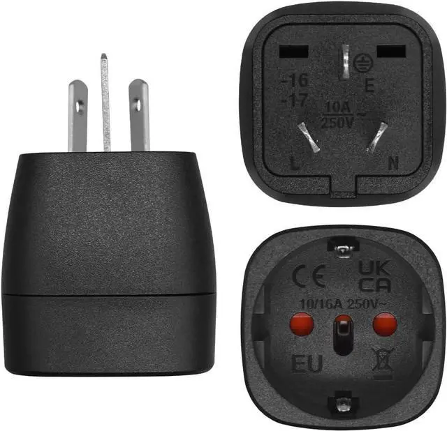 Alt view image 3 of 7 - (2 Pack) AU to EU Schuko Female Socket Power Converter Travel Plug Adapter, Australia/New Zealand AS3112 3-Pin Male to European CEE7 Female Socket Electrical Adapter