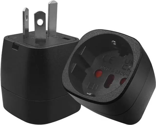 Alt view image 4 of 7 - (2 Pack) AU to EU Schuko Female Socket Power Converter Travel Plug Adapter, Australia/New Zealand AS3112 3-Pin Male to European CEE7 Female Socket Electrical Adapter