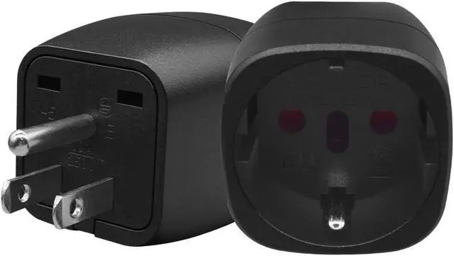 Alt view image 2 of 7 - (2 Pack) NEMA 5-15P to European Schuko Female Socket Power Adapter Travel Plug Adapter,Toptekits EU US Plug Adapter,Euro US Plug Adapter,3 Prong Adapter NEMA Converter
