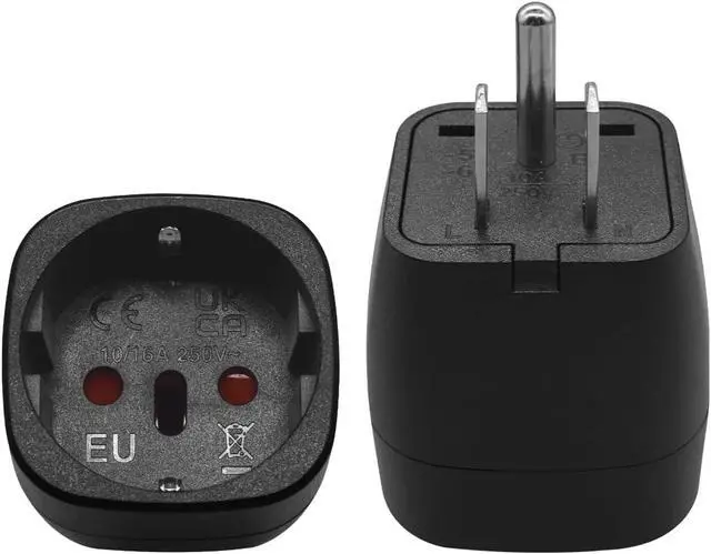 Alt view image 4 of 7 - (2 Pack) NEMA 5-15P to European Schuko Female Socket Power Adapter Travel Plug Adapter,Toptekits EU US Plug Adapter,Euro US Plug Adapter,3 Prong Adapter NEMA Converter