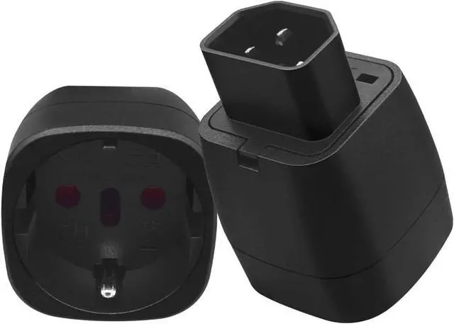 Alt view image 2 of 7 - (2 Pack) IEC C14 to EU European Schuko Female Socket Power Converter Travel Adapter, IEC320 C14 Male to Euro CEE7 Female Socket Power Adapter Electrical Adapter