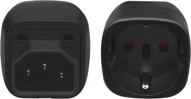 Alt view image 3 of 7 - (2 Pack) IEC C14 to EU European Schuko Female Socket Power Converter Travel Adapter, IEC320 C14 Male to Euro CEE7 Female Socket Power Adapter Electrical Adapter