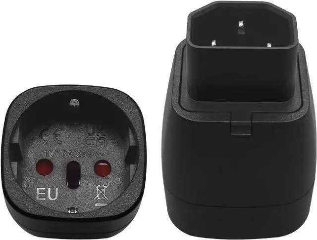 Main image of (2 Pack) IEC C14 to EU European Schuko Female Socket Power Converter Travel Adapter, IEC320 C14 Male to Euro CEE7 Female Socket Power Adapter Electrical Adapter