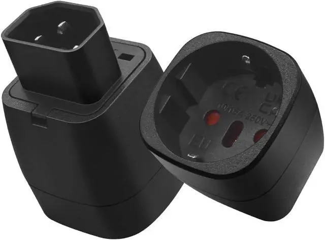 Alt view image 4 of 7 - (2 Pack) IEC C14 to EU European Schuko Female Socket Power Converter Travel Adapter, IEC320 C14 Male to Euro CEE7 Female Socket Power Adapter Electrical Adapter