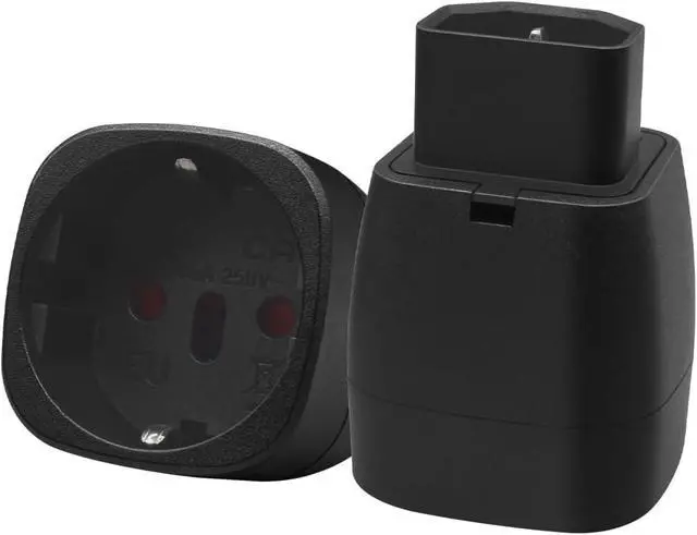 Alt view image 5 of 7 - (2 Pack) IEC C14 to EU European Schuko Female Socket Power Converter Travel Adapter, IEC320 C14 Male to Euro CEE7 Female Socket Power Adapter Electrical Adapter