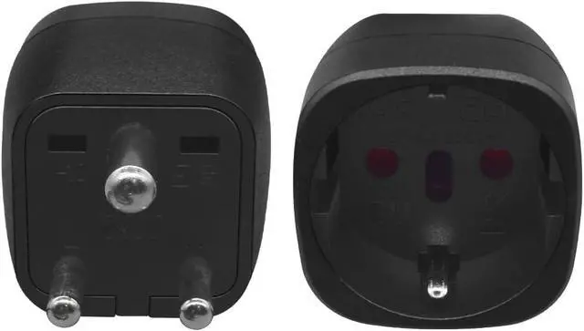 Alt view image 5 of 7 - (2 Pack) South Africa to EU European Female Socket Power Converter Travel Adapter, South Africa 3 Pin Male to European Female Socket Electrical Adapter