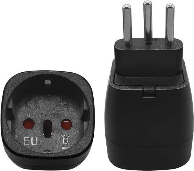 Main image of (2 Pack) Switzerland to EU European Female Socket Power Converter Travel Plug Adapter, Swiss Male to Euro Female Socket Electrical Adapter