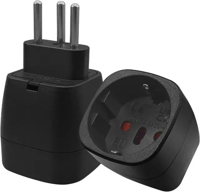 Alt view image 3 of 7 - (2 Pack) Switzerland to EU European Female Socket Power Converter Travel Plug Adapter, Swiss Male to Euro Female Socket Electrical Adapter