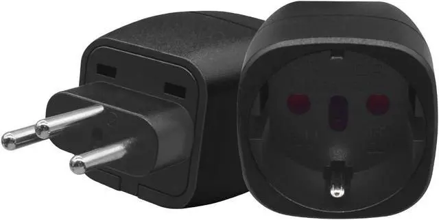 Alt view image 4 of 7 - (2 Pack) Switzerland to EU European Female Socket Power Converter Travel Plug Adapter, Swiss Male to Euro Female Socket Electrical Adapter