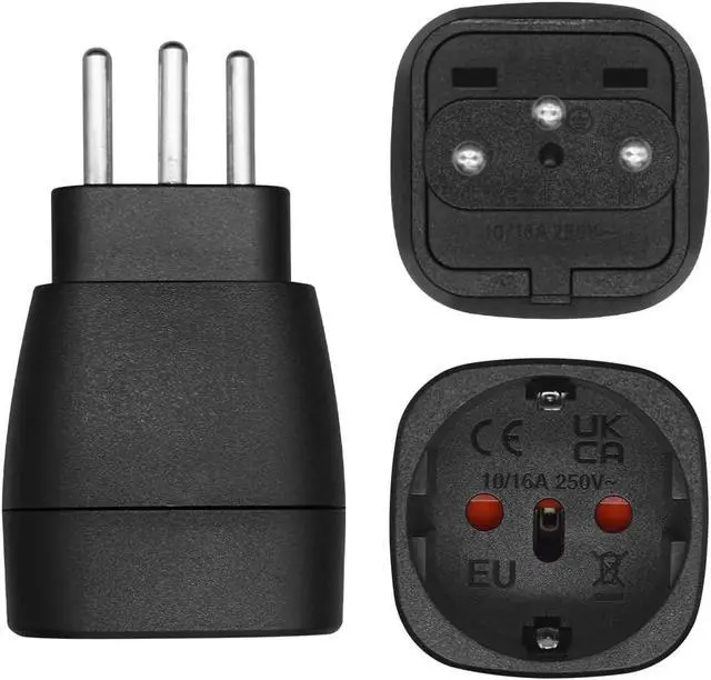 Alt view image 5 of 7 - (2 Pack) Switzerland to EU European Female Socket Power Converter Travel Plug Adapter, Swiss Male to Euro Female Socket Electrical Adapter