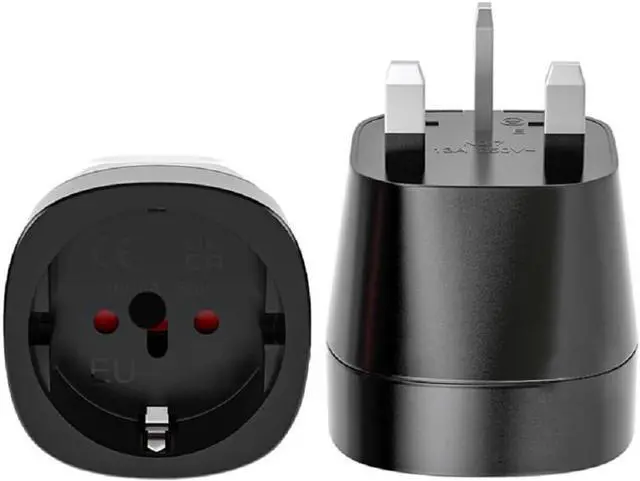 Main image of (2 Pack) UK to EU European Female Socket Power Converter Travel Plug Adapter, Euro UK Plug Adapter,UK BS1363 Plug to Euro Power Connector