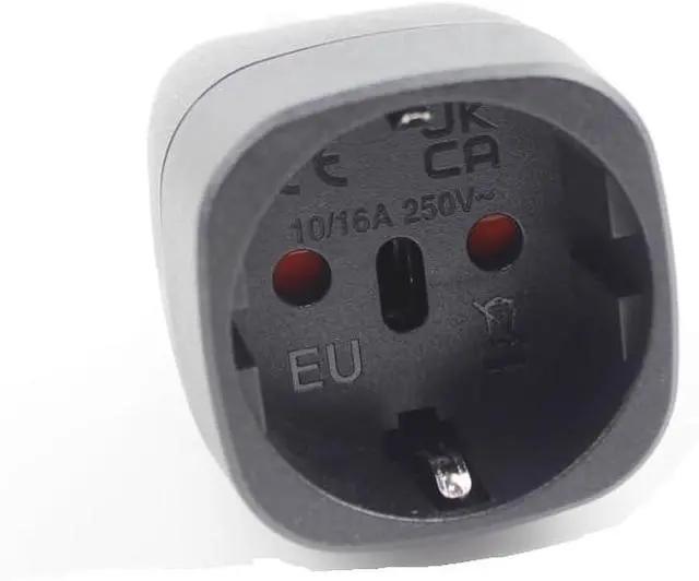 Alt view image 4 of 6 - (2 Pack) UK to EU European Female Socket Power Converter Travel Plug Adapter, Euro UK Plug Adapter,UK BS1363 Plug to Euro Power Connector