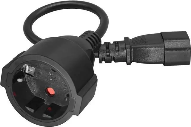 Alt view image 4 of 7 - IEC 320 C14 to Schuko Female Socket Short Power Cord 1ft for UPS PDU, EU European CEE7/7 Schuko Socket to C14 Power Cable, 220 Volt Computer Power Cable,18AWG, 1ft/30cm