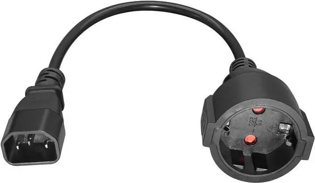 Alt view image 2 of 7 - IEC 320 C14 to Schuko Female Socket Short Power Cord 1ft for UPS PDU, EU European CEE7/7 Schuko Socket to C14 Power Cable, 220 Volt Computer Power Cable,18AWG, 1ft/30cm