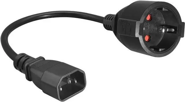 Alt view image 3 of 7 - IEC 320 C14 to Schuko Female Socket Short Power Cord 1ft for UPS PDU, EU European CEE7/7 Schuko Socket to C14 Power Cable, 220 Volt Computer Power Cable,18AWG, 1ft/30cm