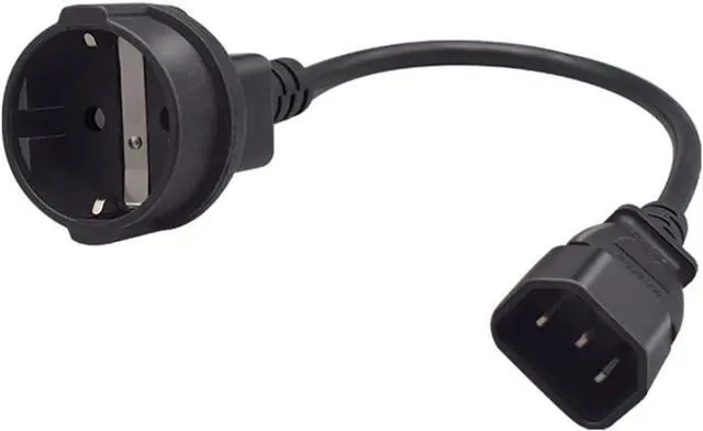 Alt view image 3 of 6 - IEC 320 C14 to CEE7/7 European Schuko Female Socket Long Power Cord Plug for UPS PDU,EU Euro Schuko Female Socket to C14 Long Power Cable PC,IEC Power Cable CEE7 Adapter,18AWG,6ft/180cm