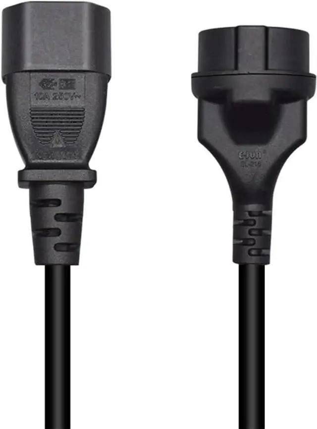 Alt view image 2 of 6 - IEC 320 C14 to CEE7/7 European Schuko Female Socket Long Power Cord Plug for UPS PDU,EU Euro Schuko Female Socket to C14 Long Power Cable PC,IEC Power Cable CEE7 Adapter,18AWG,6ft/180cm