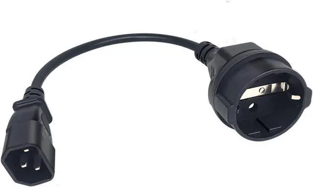 Alt view image 4 of 6 - IEC 320 C14 to CEE7/7 European Schuko Female Socket Long Power Cord Plug for UPS PDU,EU Euro Schuko Female Socket to C14 Long Power Cable PC,IEC Power Cable CEE7 Adapter,18AWG,6ft/180cm
