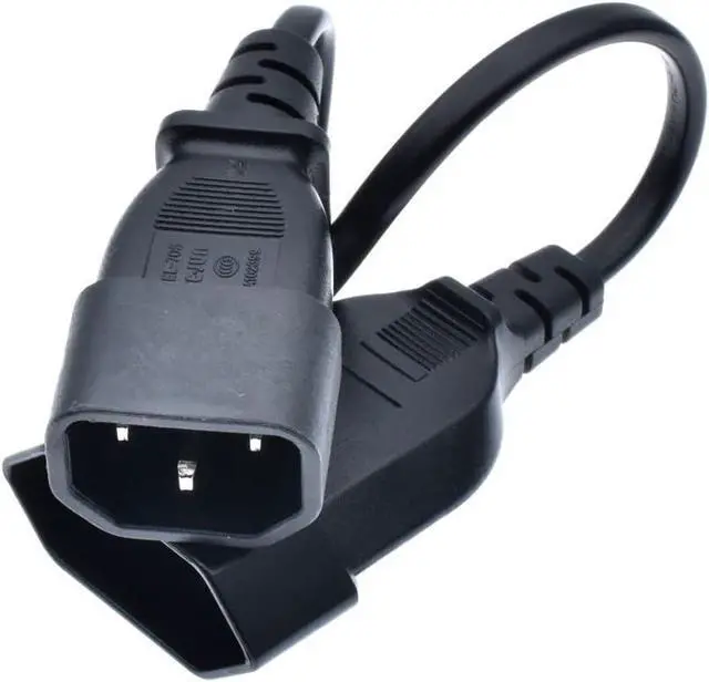 Alt view image 4 of 7 - IEC 320 C14 to EU Europe CEE 7/16 2-Prong Female Socket Short Power Cord 1ft for UPS PDU,Euro EU C14 Plug Adapter Short Power Cable IEC Cable,18AWG,1ft/30cm