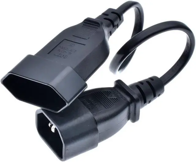 Alt view image 2 of 7 - IEC 320 C14 to EU Europe CEE 7/16 2-Prong Female Socket Short Power Cord 1ft for UPS PDU,Euro EU C14 Plug Adapter Short Power Cable IEC Cable,18AWG,1ft/30cm