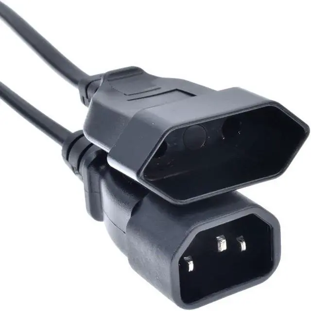 Alt view image 3 of 7 - IEC 320 C14 to EU Europe CEE 7/16 2-Prong Female Socket Short Power Cord 1ft for UPS PDU,Euro EU C14 Plug Adapter Short Power Cable IEC Cable,18AWG,1ft/30cm