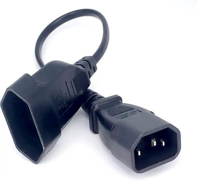 Alt view image 5 of 7 - IEC 320 C14 to EU Europe CEE 7/16 2-Prong Female Socket Short Power Cord 1ft for UPS PDU,Euro EU C14 Plug Adapter Short Power Cable IEC Cable,18AWG,1ft/30cm