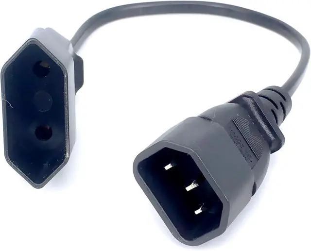 Alt view image 6 of 7 - IEC 320 C14 to EU Europe CEE 7/16 2-Prong Female Socket Short Power Cord 1ft for UPS PDU,Euro EU C14 Plug Adapter Short Power Cable IEC Cable,18AWG,1ft/30cm