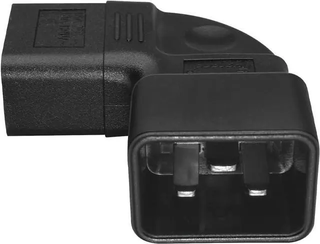 Alt view image 3 of 7 - IEC C20 to C19 Elbow Plug Power Converter Travel Adapter, IEC C19 to Right Angle IEC C20 Electrical Adapter Travel Plug Adapter, Elbow Plug IEC Power Connector