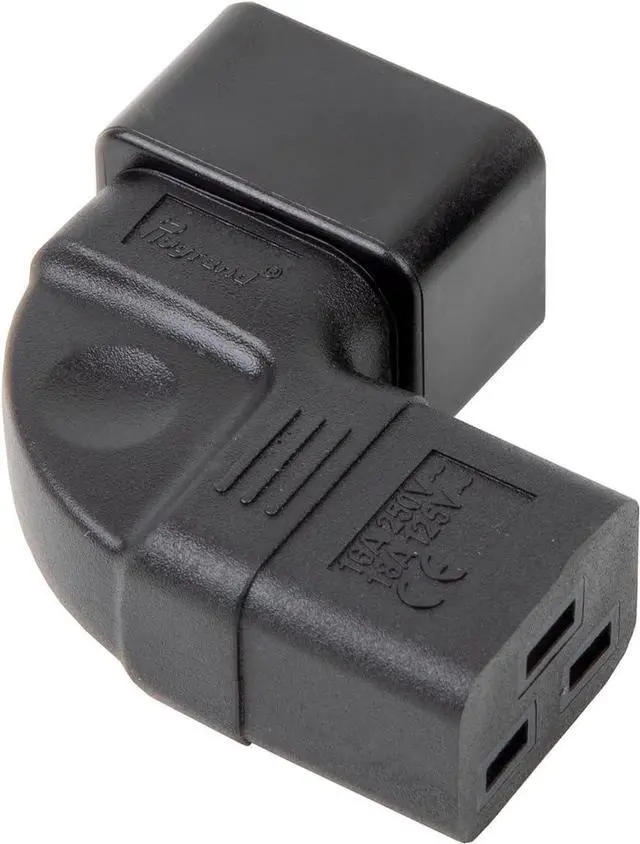 Alt view image 5 of 7 - IEC C20 to C19 Elbow Plug Power Converter Travel Adapter, IEC C19 to Right Angle IEC C20 Electrical Adapter Travel Plug Adapter, Elbow Plug IEC Power Connector