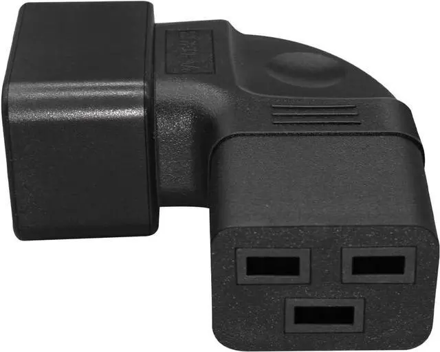 Alt view image 4 of 7 - IEC C20 to C19 Elbow Plug Power Converter Travel Adapter, IEC C19 to Right Angle IEC C20 Electrical Adapter Travel Plug Adapter, Elbow Plug IEC Power Connector