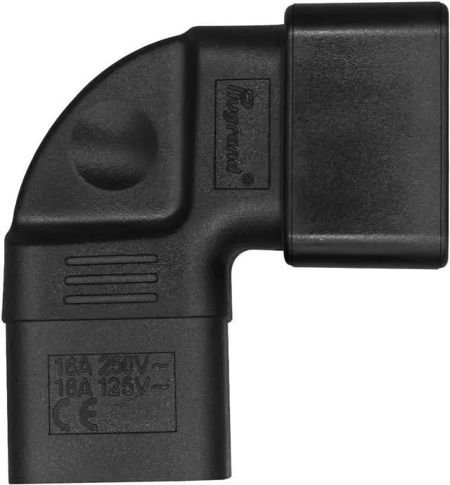 Alt view image 6 of 7 - IEC C20 to C19 Elbow Plug Power Converter Travel Adapter, IEC C19 to Right Angle IEC C20 Electrical Adapter Travel Plug Adapter, Elbow Plug IEC Power Connector