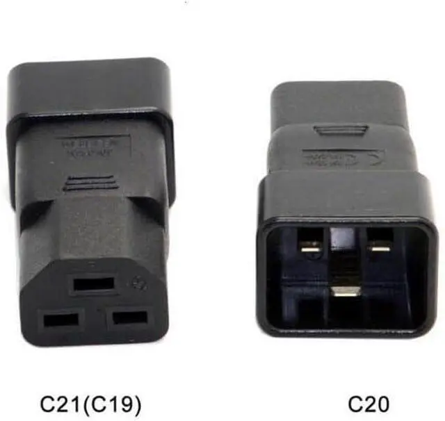 Alt view image 2 of 7 - IEC C20 to C19 Power Converters,IEC 320 C20 to C19/C21 Travel Adapter Electrical Adapters,C21(C19) to C20 IEC Power Connector for PUD UPS,1-Pack