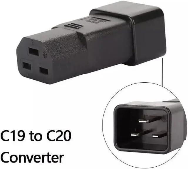Alt view image 3 of 7 - IEC C20 to C19 Power Converters,IEC 320 C20 to C19/C21 Travel Adapter Electrical Adapters,C21(C19) to C20 IEC Power Connector for PUD UPS,1-Pack