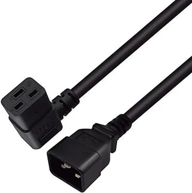 Alt view image 5 of 7 - IEC C20 to C19 Elbow Plug Short Power Cord 1 Foot, IEC 320 C20 to 90 Degree Right Angle IEC C19 Short Power Cable, 16AWG,1ft/30cm