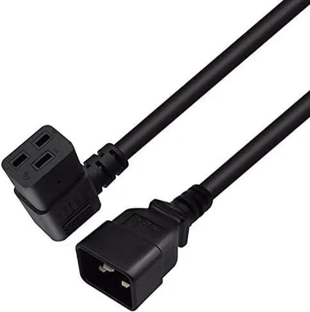Alt view image 3 of 7 - IEC C20 to C19 Elbow Plug Short Power Cord 1 Foot,IEC 320 C20 to 90 Degree Left Angle IEC C19 Short Power Cable,16AWG,1ft/30cm