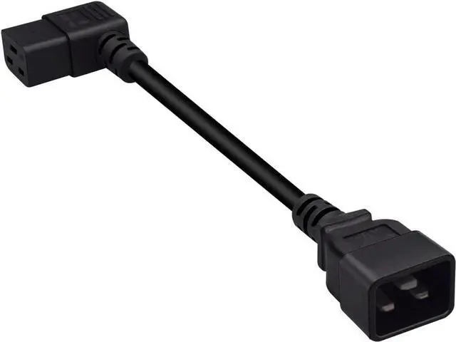 Alt view image 4 of 7 - IEC C20 to C19 Elbow Plug Short Power Cord 1 Foot,IEC 320 C20 to 90 Degree Left Angle IEC C19 Short Power Cable,16AWG,1ft/30cm