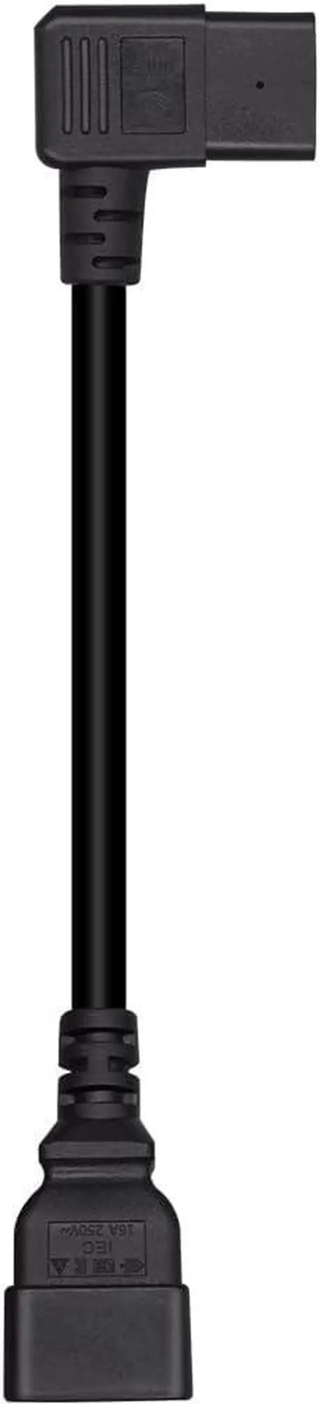 Alt view image 7 of 7 - IEC C20 to C19 Elbow Plug Short Power Cord 1 Foot,IEC 320 C20 to 90 Degree Left Angle IEC C19 Short Power Cable,16AWG,1ft/30cm