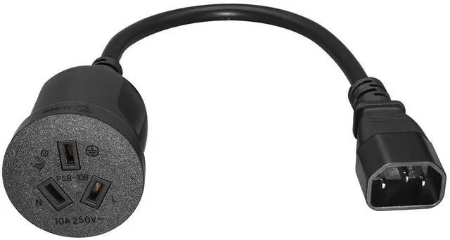 Alt view image 2 of 7 - C14 to Au Short Power Cord 1 Foot,IEC 320 C14 Male Plug to Australia AU 3 Prong Female 1ft Power Cord PC,IEC Cable for Computer Cord Plug SAA Power Extension Cord